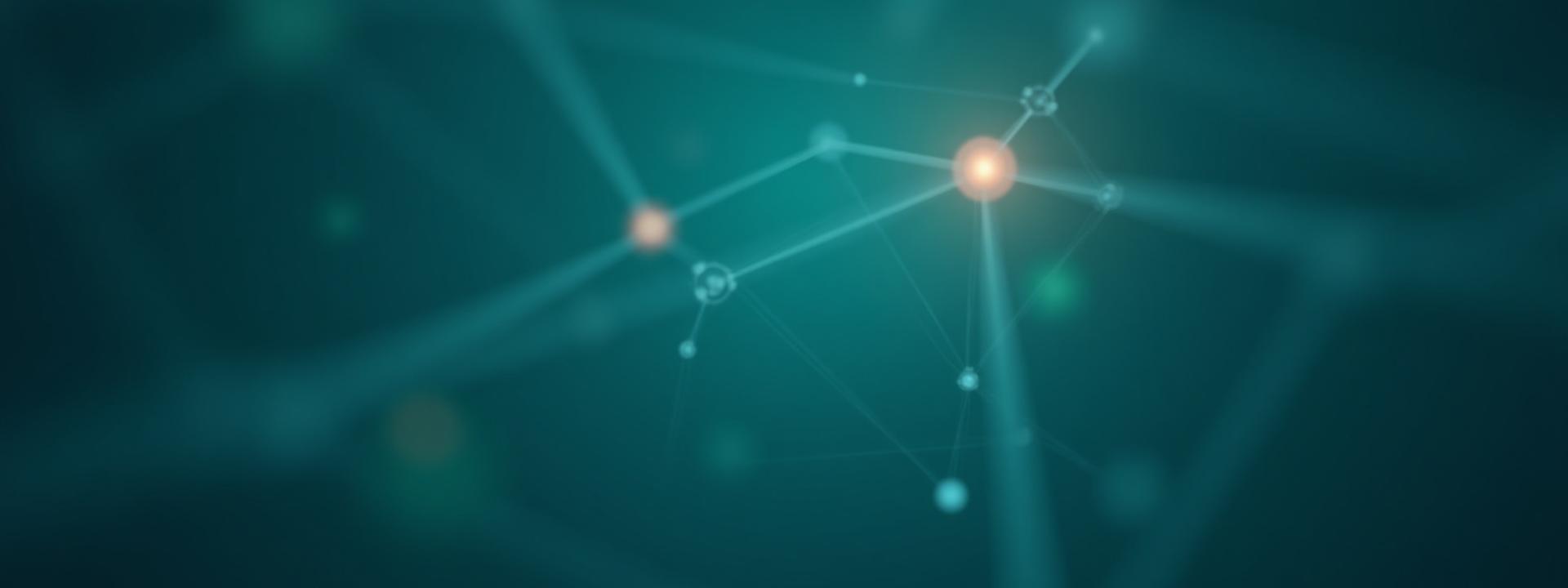Abstract animated data visualization suggesting network connections and insights