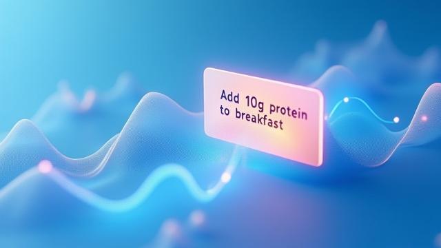 Abstract animation showing data points transforming into clear actionable recommendations